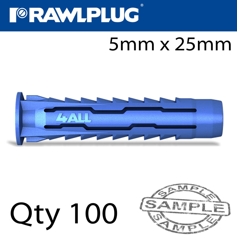 rawlplug-universal-nylon-plug-x5mmx25mm-x100-box-raw-4all-05-1