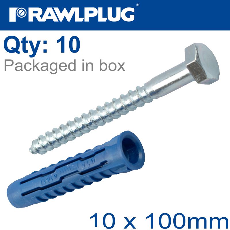 rawlplug-universal-nylon-plug+-coach-screw-14mmx70mm-[box-of-10]-10x100-screw-raw-4all-14-100-1