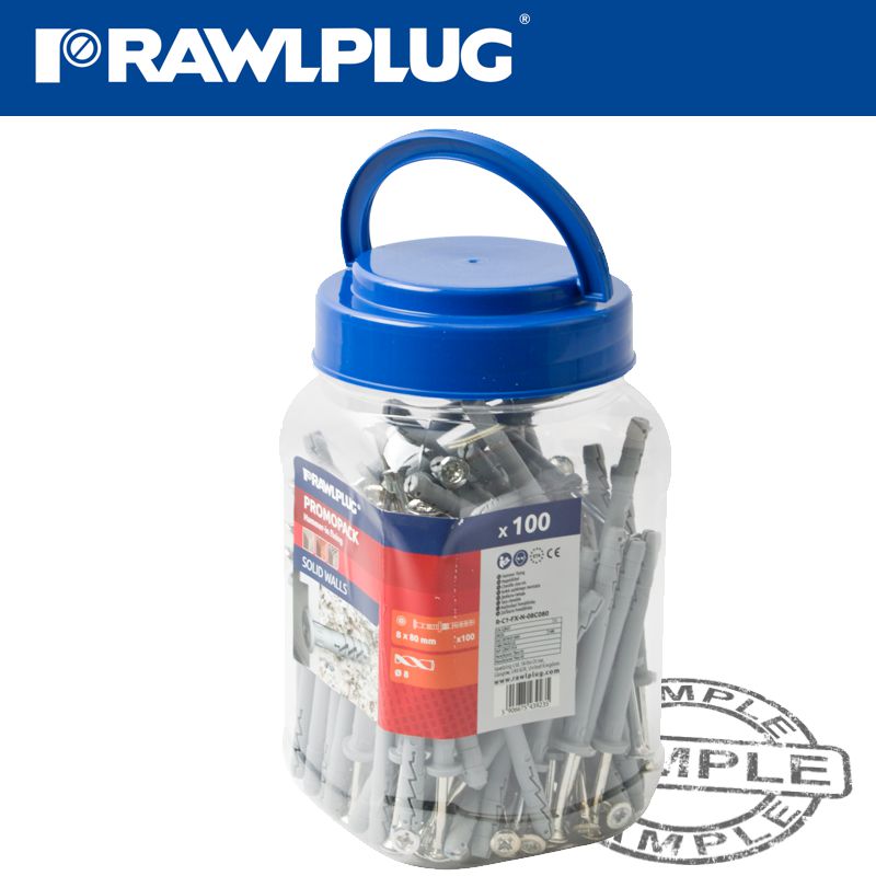 rawlplug-nyl-nail-in-fixing-8x80mm-cyl-head-with-screws-x100-per-jar-raw-r-c1-fx-n-08c080-1