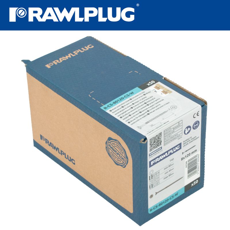 rawlplug-timber-construction-screw-8.0-x-120mm-x50-box-csk-washer-head-torx-t40-raw-r-cs-80120-cs-w-3