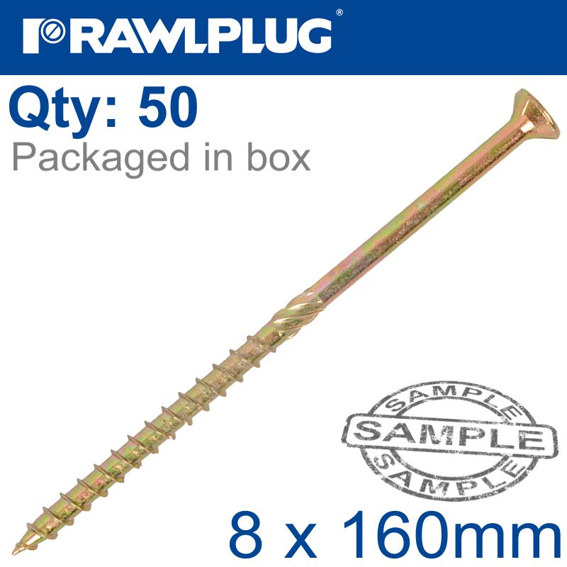 rawlplug-timber-construction-screw-8.0-x-160mm-x50-box-csk-washer-head-torx-t40-raw-r-cs-80160-cs-w-1