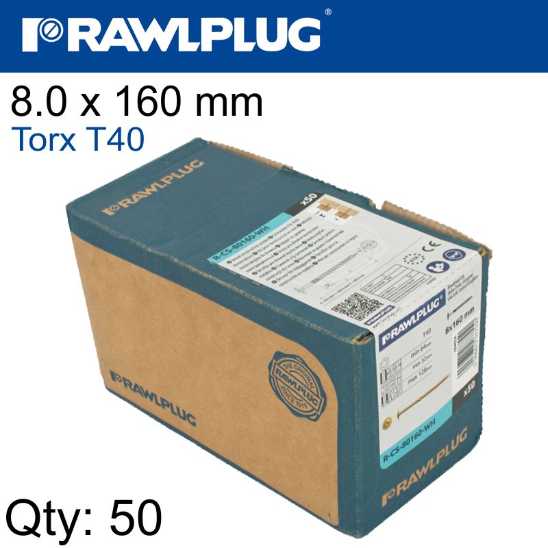 rawlplug-timber-cs-screw-8.0-x-160mm-x50-box-torx-t40-raw-r-cs-80160-wh-3