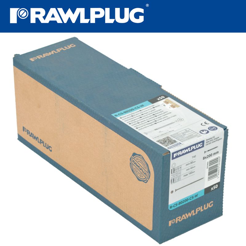 rawlplug-timber-construction-screw-8.0-x-200mm-x50-box-csk-washer-head-torx-t40-raw-r-cs-80200-cs-w-3