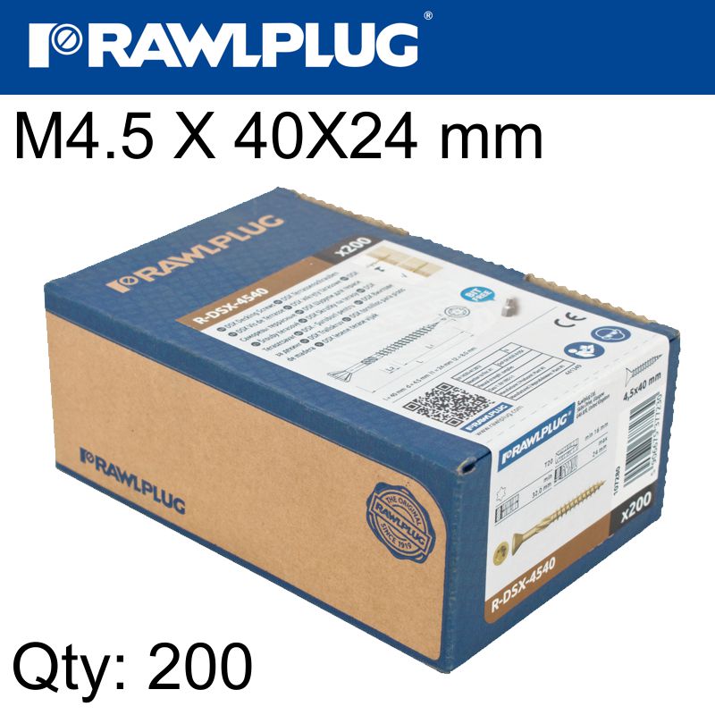 rawlplug-r-dsx-decking--screws-m4.5-x-40x24-ginger-ruspert-x200-box-raw-r-dsx-4540-2