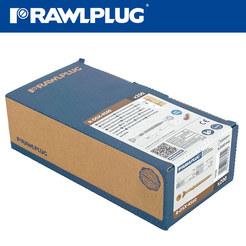 rawlplug-r-dsx-decking--screws-m4.5-x-60x36-ginger-ruspert-x200-box-raw-r-dsx-4560-4