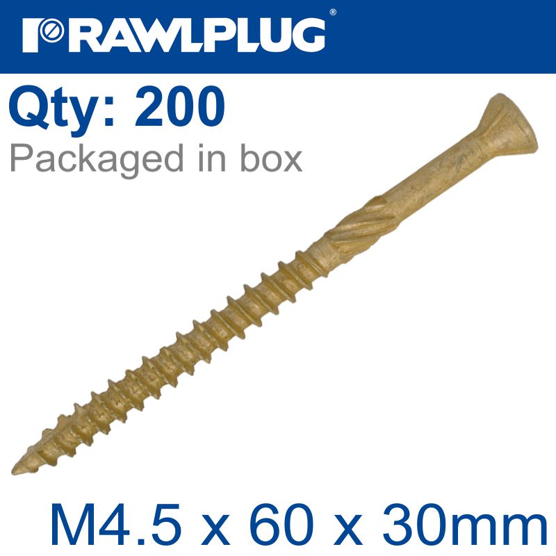 rawlplug-r-dsx-decking--screws-m4.5-x-60x36-ginger-ruspert-x200-box-raw-r-dsx-4560-1