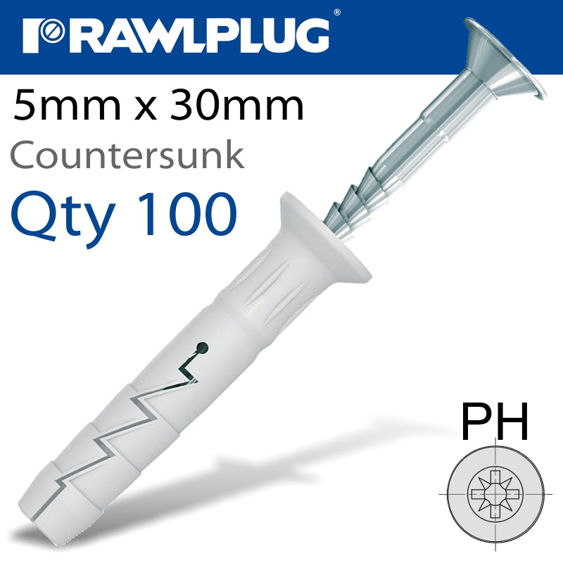 rawlplug-nyl-nail-in-fixing-5x30mm-+-ccsk-head-x100--box-raw-r-fx-n-05l030-1