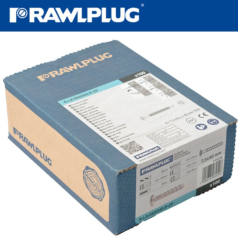 rawlplug-concrete-screwbolt-m6-7.5x40mm-pan-head-zinc-pl-x100-box-raw-r-lx-06x040-p-zp-3