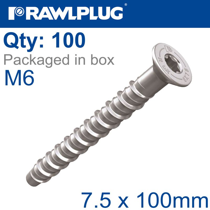 rawlplug-concrete-screwbolt-m6-7.5x100mm-csk-head-zinc-box-of-100-raw-r-lx-06x100-cs-zp-1