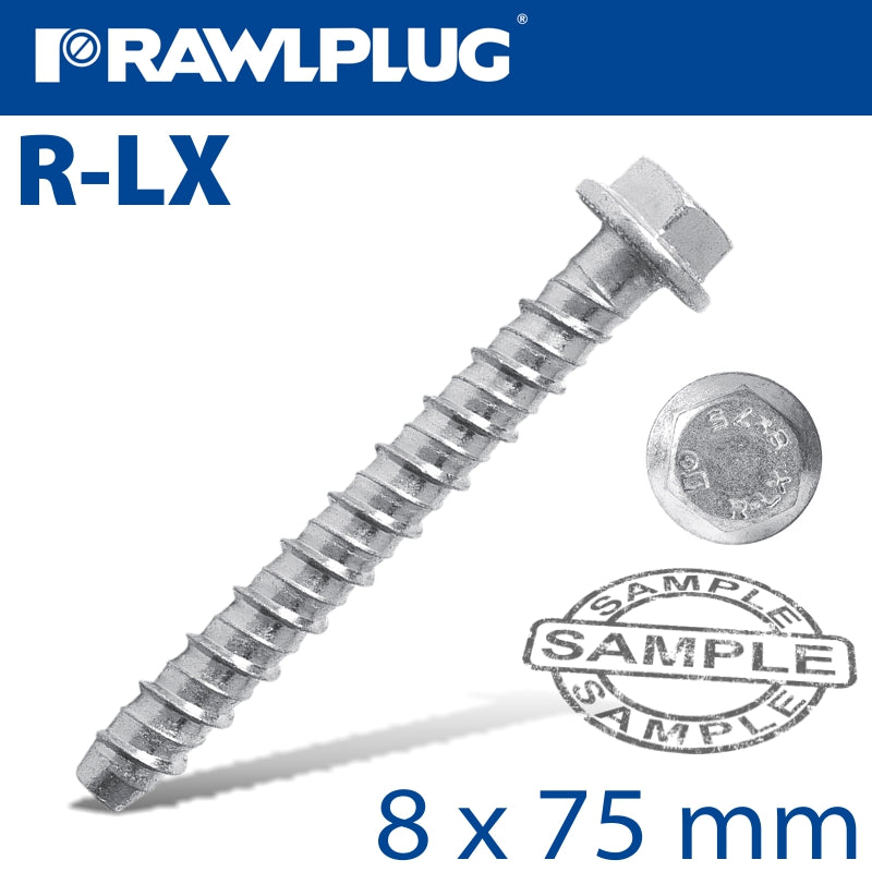 rawlplug-concrete-screwbolt-8x75mm-hex-head-with-flange-galvanized-100/box-raw-r-lx-08x075-hf-zp-1