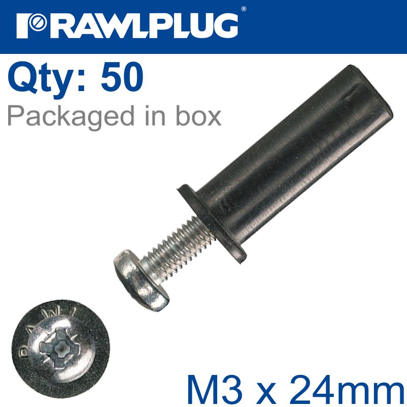 rawlplug-rawlnut+screw-m3x24mm-x50-box-raw-r-rnt-m3x30-1