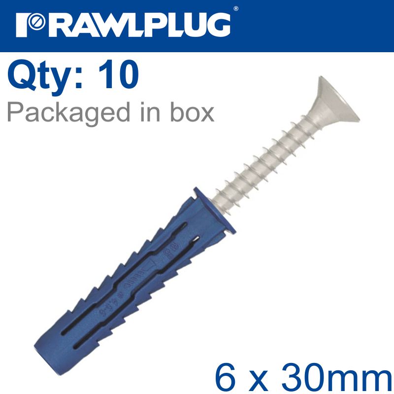 rawlplug-universal-nyl-plug-6x30mm-plug-only-x10--bag-with-hook-raw-r-s1-4all-06k-10-1