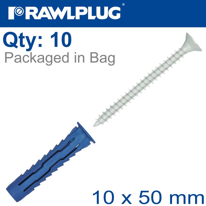 rawlplug-universal-nyl-plug+screw-10x50mm-x10--bag-raw-r-s1-4all-10+-10-2