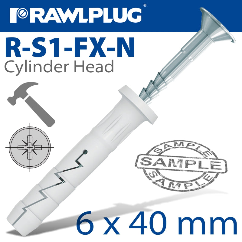 rawlplug-nylon-hammer-in-fixing-cyl-head-6x40mm--20-per-bag-raw-r-s1-fx-n06c40-20-1