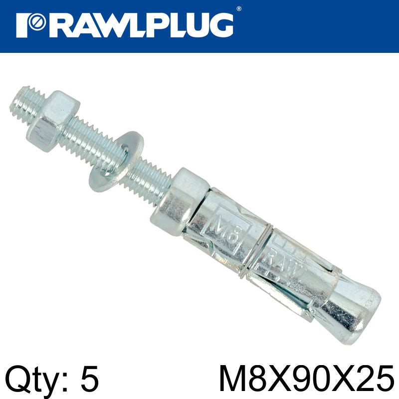 rawlplug-projecting-bolt-m8x90x25mm-x5--bag-raw-r-s1-rbp-m8-25-5-3