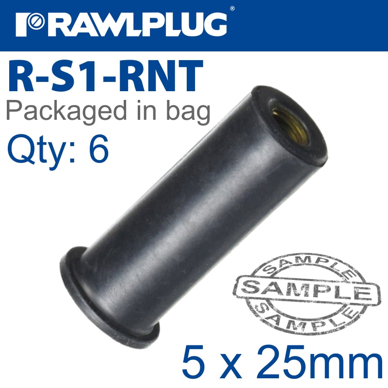 rawlplug-rawlnut-m5x25mm-x6-bag-raw-r-s1-rnt-5-25-6-1
