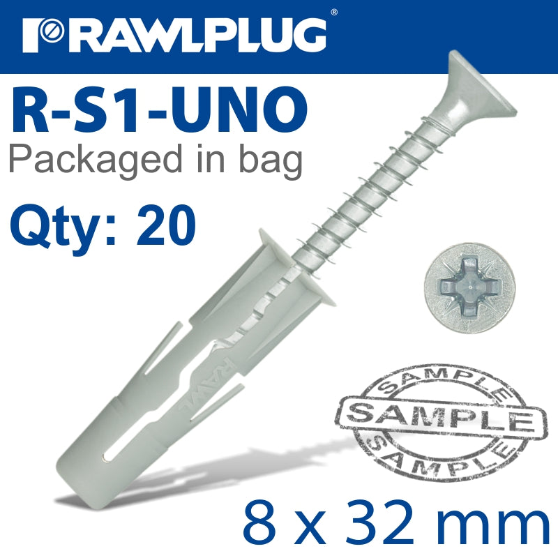 rawlplug-universal-plug-with-screw-8x32mm-20-per-bag-raw-r-s1-uno-08+20-1