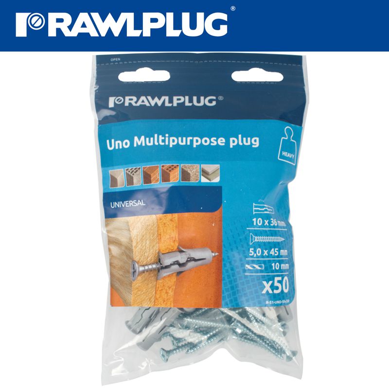 rawlplug-universal-plug-with-screw-10x45mm-x50-per-bag-raw-r-s1-uno-10-50-3