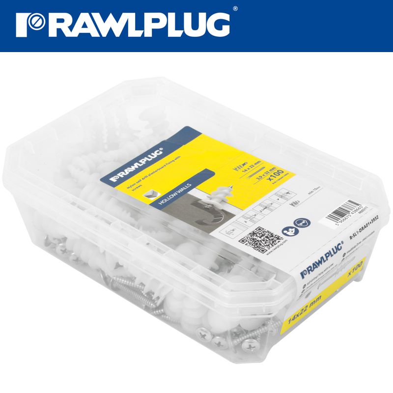 rawlplug-self-drill-plasterboard-with-screw-100-psc-per-tub-raw-r-sl1-dra01+3932-3
