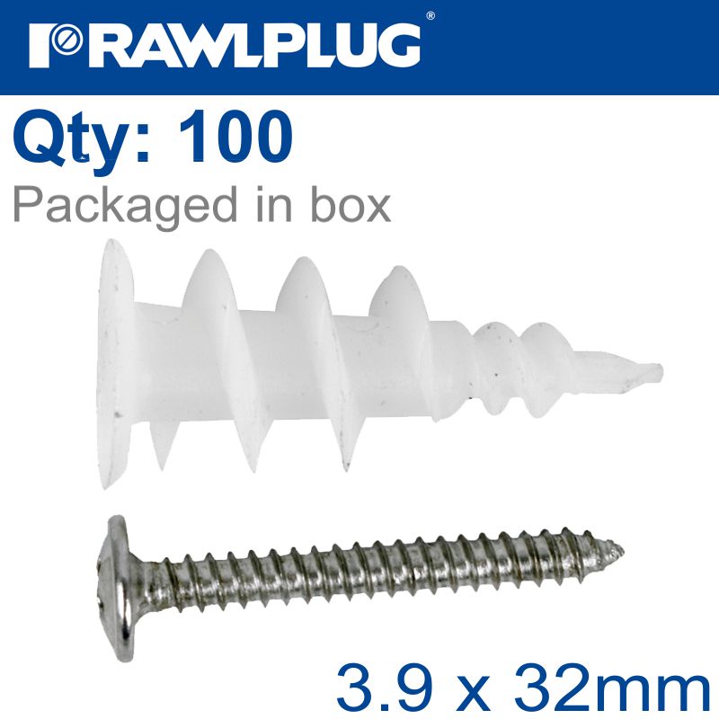rawlplug-self-drill-plasterboard-with-screw-100-psc-per-tub-raw-r-sl1-dra01+3932-2