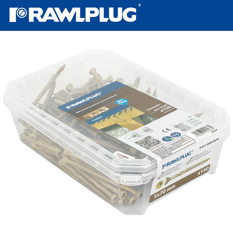 rawlplug-r-dsx-decking-screws-m5-x-70x42-ginger-ruspert-x150-tub-raw-r-sl1-dsx-5070-3