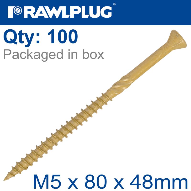 rawlplug-r-dsx-decking--screws-m5-x-80x48-ginger-ruspert-x100-tub-raw-r-sl1-dsx-5080-1