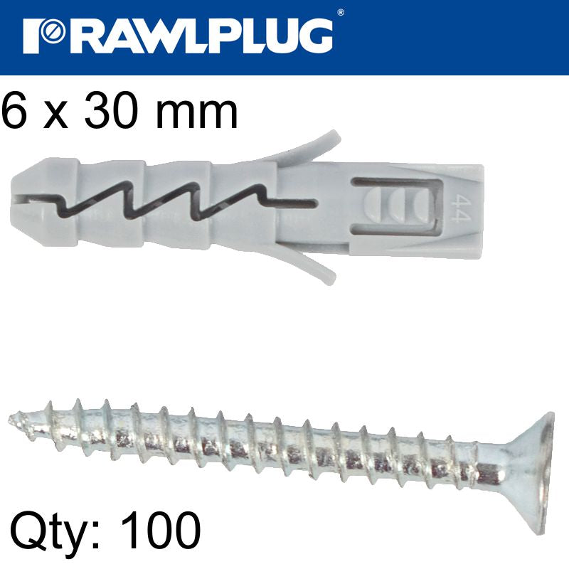 rawlplug-expansion-plug-fix-6x30mm-with-screw-100psc-per-tub-raw-r-sl1-fix-n06+4035-2