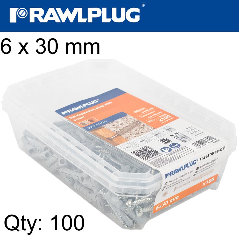 rawlplug-expansion-plug-fix-6x30mm-with-screw-100psc-per-tub-raw-r-sl1-fix-n06+4035-3