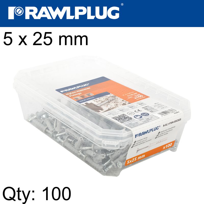 rawlplug-nyl-nail-in-fixing-5-x-25mm-cylindric-100-psc-per-tub-raw-r-sl1-fx-n05c025-1
