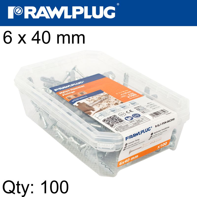 rawlplug-nyl-nail-in-fixing-6-x-40mm-cylindric-100-psc-per-tub-raw-r-sl1-fx-n06c040-2