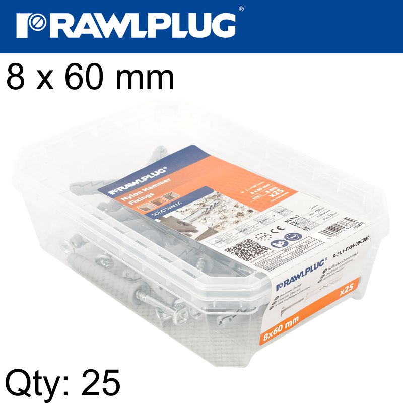 rawlplug-nyl-nail-in-fixing-8-x-60mm-cylindric-25-psc-per-tub-raw-r-sl1-fx-n08c060-2