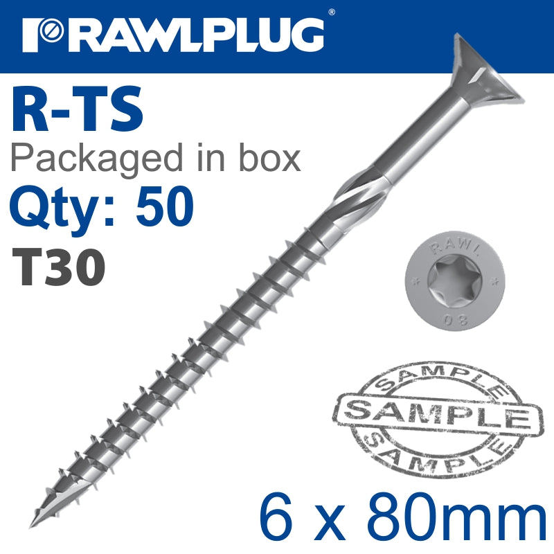 rawlplug-torx-t30-chipboard-screw-6.0x80mm-x50-box-raw-r-ts-6080-1