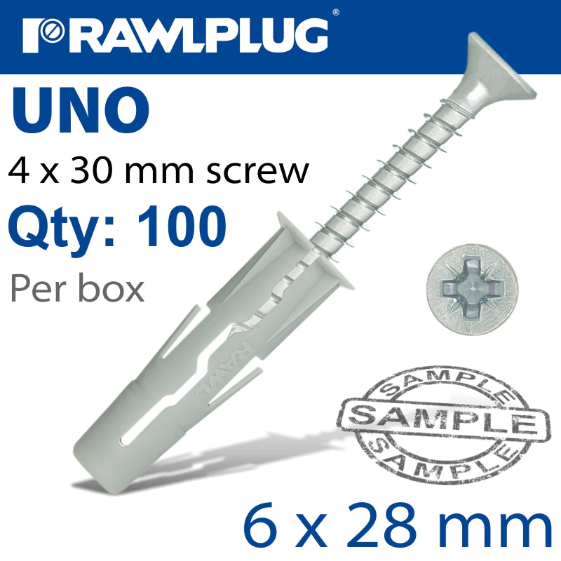 rawlplug-universal-plug-6mm-x-30mm--+-screw-30mm-x100-box-raw-uno-06+430-1