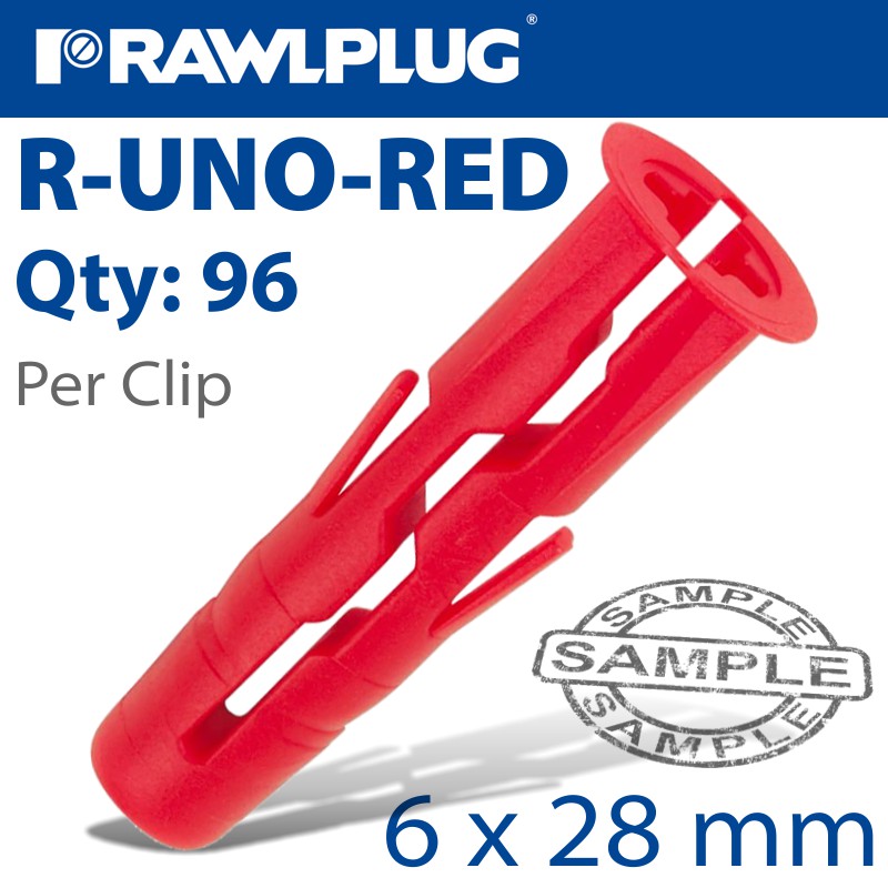 rawlplug-uno-universal-plug-red-6mm-96-per-clip-raw-uno-red-96-c-1