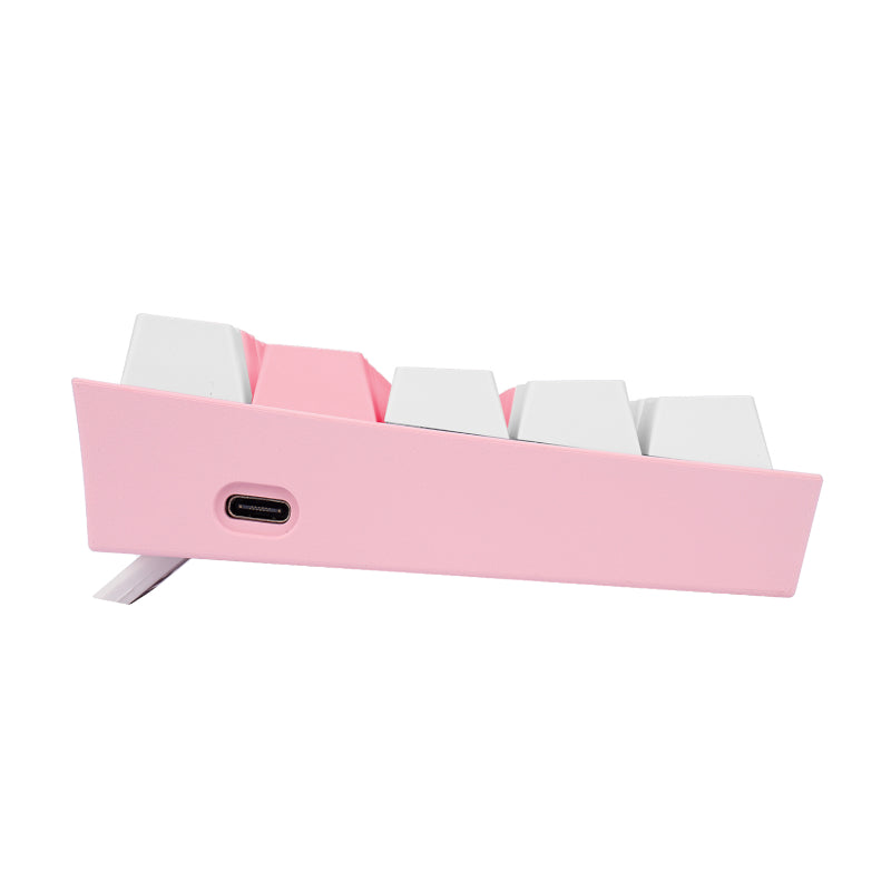 redragon-fizz-pro-rgb-61-key-mechancal-wireless-gaming-keyboard---pink/white-5-image