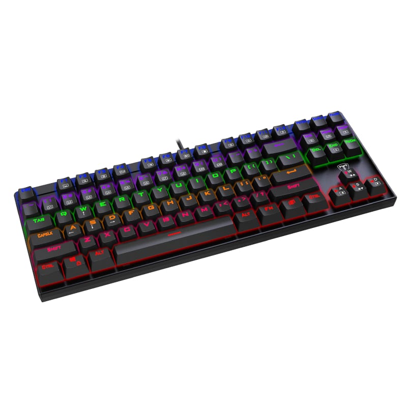 t-dagger-corvette-rainbow-colour-lighting|150cm-cable|10-keyless-short-body-design|blue-switch|mechanical-gaming-keyboard---black-2-image