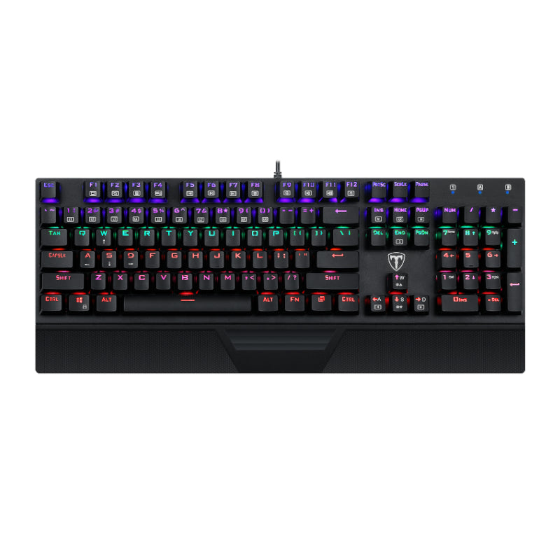 t-dagger-destroyer-104-key|wrist-guard|rainbow-backlit-gaming-mechanical-keyboard---black-1-image