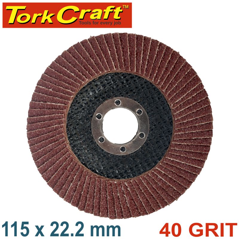 tork-craft-flap-sanding-disc-115mm-40grit-4+1-free-a/o-tcfd115-40-5-5