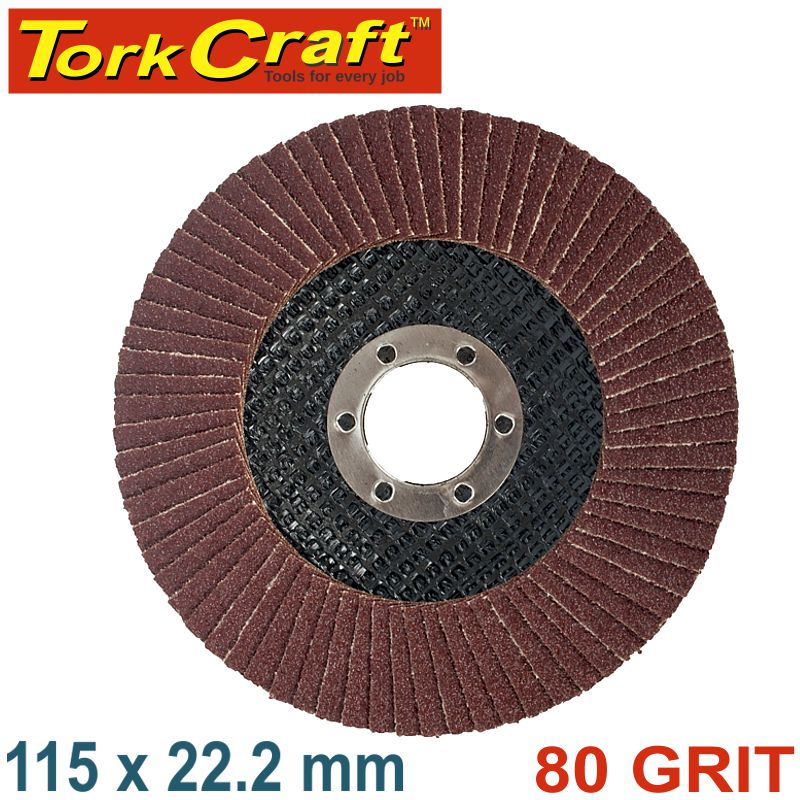 tork-craft-flap-sanding-disc-115mm-80grit-4+1-free-a/o-tcfd115-80-5-5