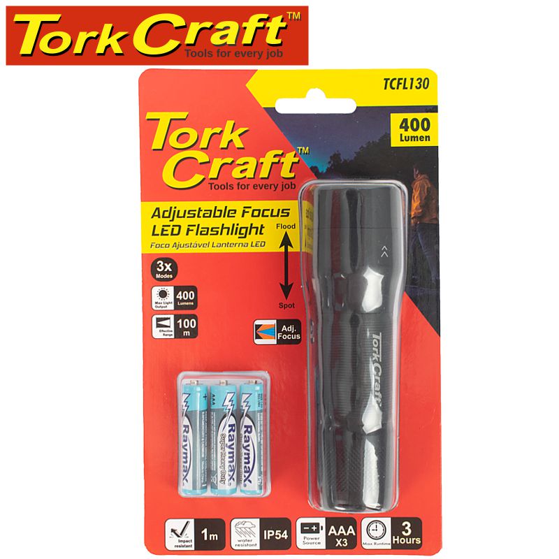 tork-craft-torch-led-alum-focus-adj-400lm-blk-use-3-x-aaa-bat-2-mode-flash-light-tcfl130-1