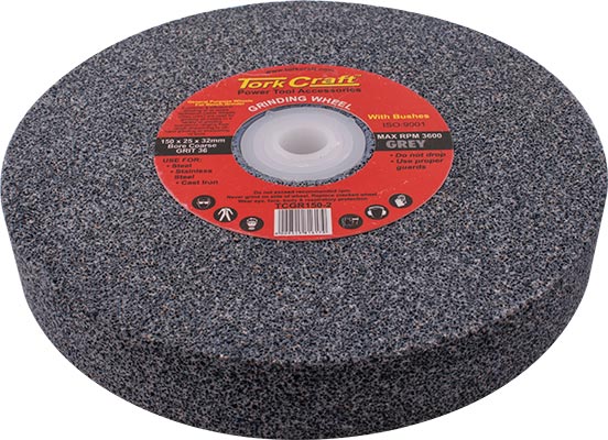 tork-craft-grinding-wheel-150x25x32mm-bore-coarse-36gr-w/bushes-for-bench-grinder-tcgr150-2-1