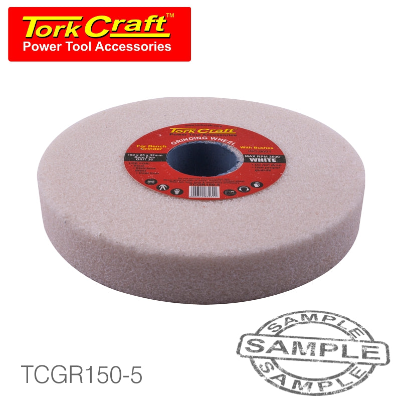 tork-craft-grinding-wheel-150x25x32mm-white-coarse-36gr-w/bushes-for-bench-grinde-tcgr150-5-1