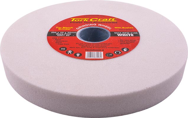 tork-craft-grinding-wheel-200x25x32mm-bore-fine-60gr-w/bushes-for-b/g-white-tcgr200-6-1