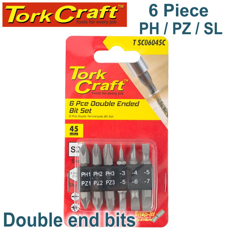 tork-craft-6pc-45mm-double-end-bit-set-ph1,2,3--pz1,2,3--sl3,4,5,6,7mm-t-sc06045c-3