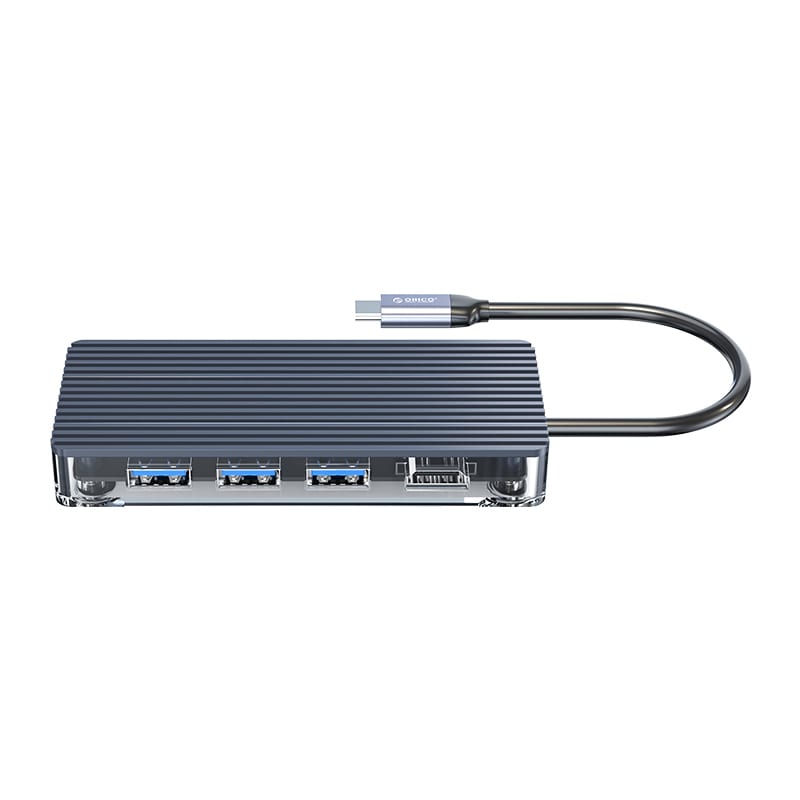 orico-6-port-3-x-usb3.0|1-x-hdmi|1-x-tf|1-x-sd-transparent-hub---grey-4-image