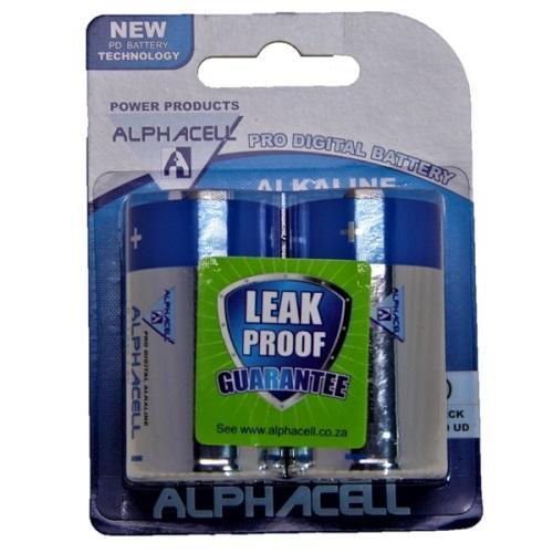 Alphacell Alkaline Pro Digital Batteries - Size D 2pc