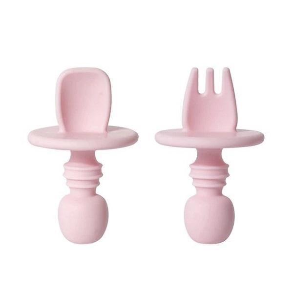 Baby Silicone Spoon & Fork Set - Assorted Colours