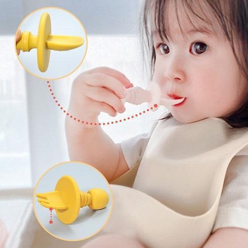 Baby Silicone Spoon & Fork Set - Assorted Colours