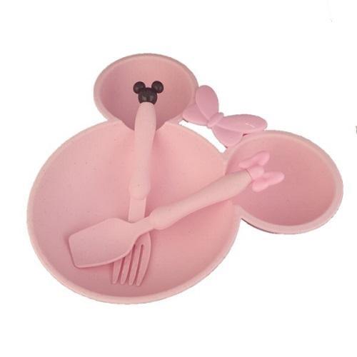 Mouse Plate & Cutlery Set For Kids - Assorted Colours