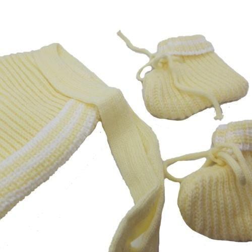 Newborn Baby Bonnet & Bootie Set - Yellow